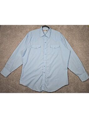 Genuine Roebucks Vtg Long Sleeve Pearl Snap Shirt Western Business Casual Men XL